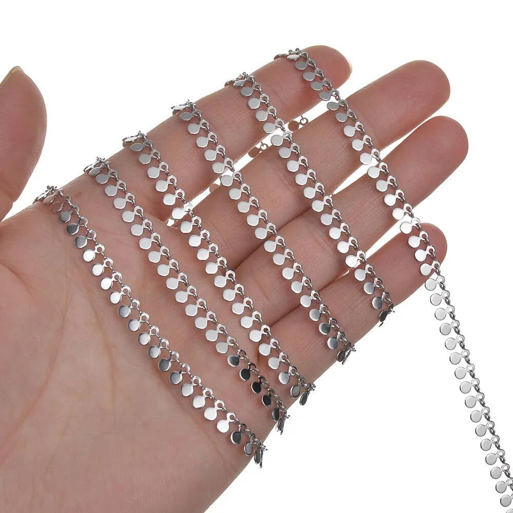 1 piece Stainless Steel Water Drop Handmade Link Chain for Men Women DIY Jewelry Making Bracelet Anklet Necklace