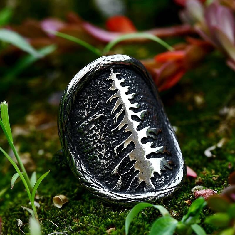Maple Leaf Signet Ring - Stainless Steel Hip Hop Punk Jewelry for Men