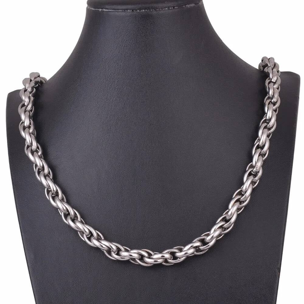 1Pc 9mm Width 22 length Men's Large heavy Rope Necklace 316L Stainless Steel Punk Jewelry