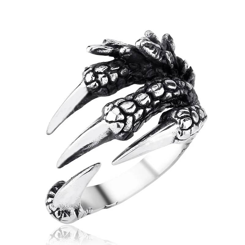 Eagle Claw Ring in Stainless Steel – Gothic Punk Biker Talon Jewelry