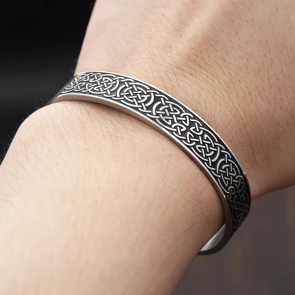 Viking Rune Bracelet – Nordic Stainless Steel Cuff
