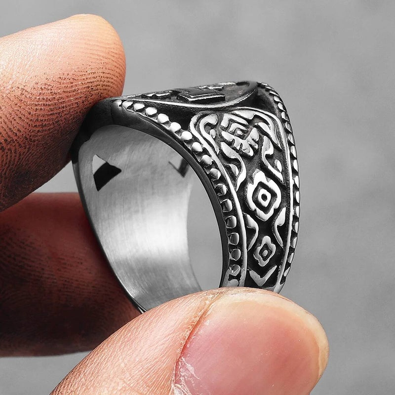 Crusader Cross Ring 316L Stainless Steel Punk Rock Jewelry for Men
