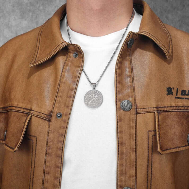 Men’s Viking Rune Valknut Pendant Necklace – 316L Stainless Steel Norse Amulet