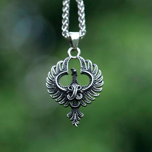 316L Stainless Steel Phoenix Bird Pendant Necklace for Men