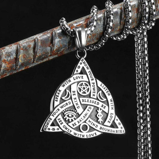 Celtic Triquetra Blessing Pendant – 316L Stainless Steel Trinity Knot Necklace