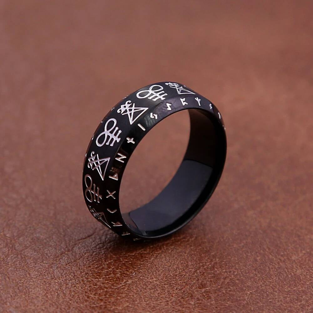 Nordic Viking Rune Rings For Men Punk Fashion Vikings Amulet Ring