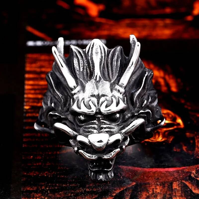 Dragon Head Stainless Steel Ring Gothic Punk Biker Jewelry