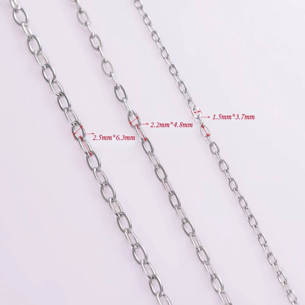 Wholessale 10 pcs/lot Stainless Steel Tiny Shape O Long Cross Chain Necklaces For DIY Pendant Necklace Length 40cm -90cm