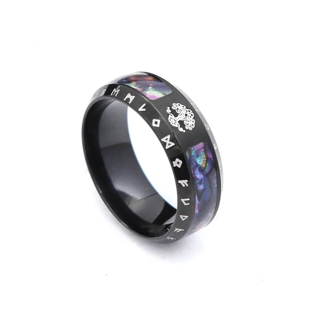 Nordic Tree of Life Ring – 316L Stainless Steel Unisex Viking Amulet Style E