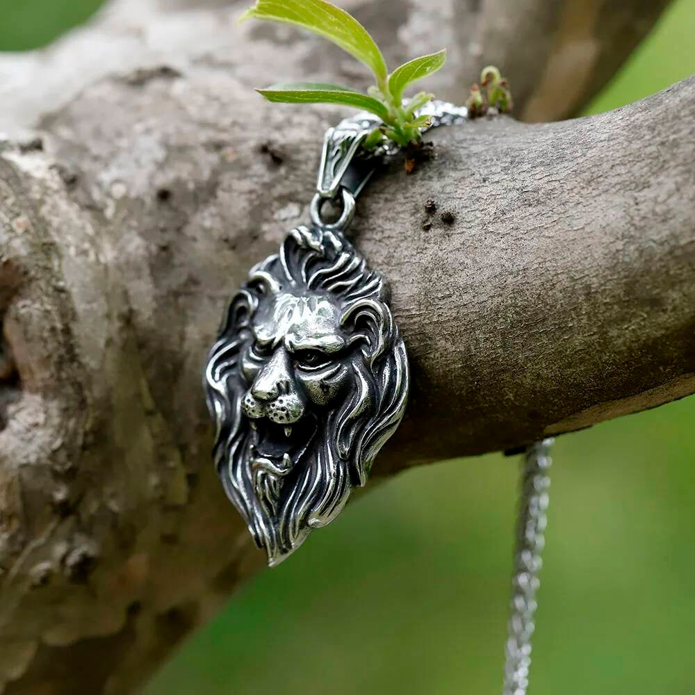 Lion Head Pendant Necklace – Bold Stainless Steel King of Beasts Jewelry