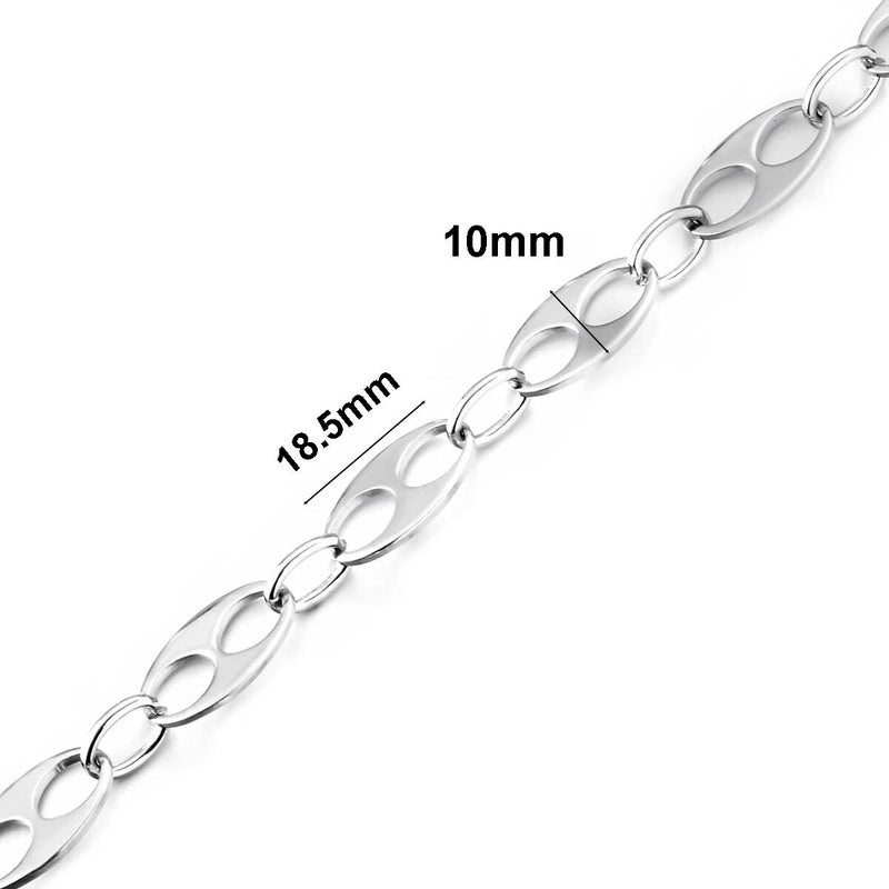 1 piece Punk Large Stainless Steel Handmade Link Chain Bracelet Necklace For Women Men Jewelry Gift Not allergic style 3