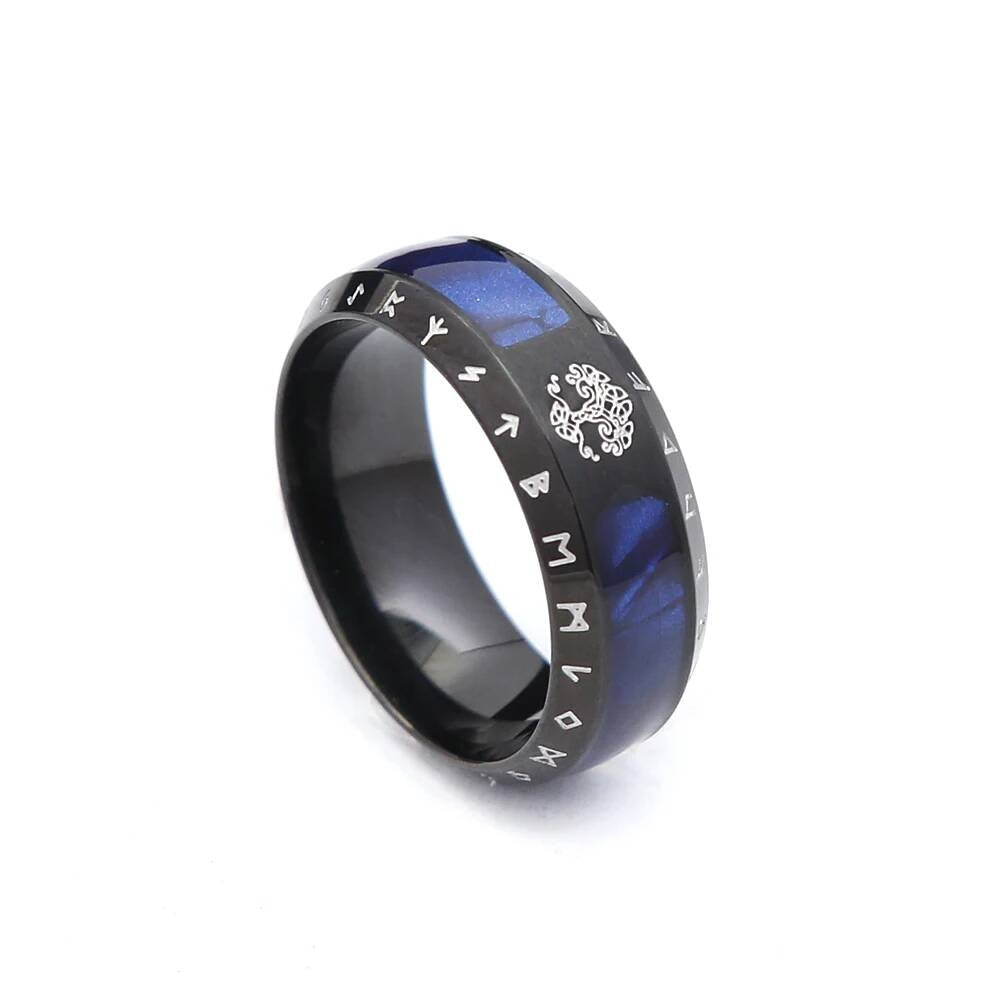 Nordic Tree of Life Ring – 316L Stainless Steel Unisex Viking Amulet Style D