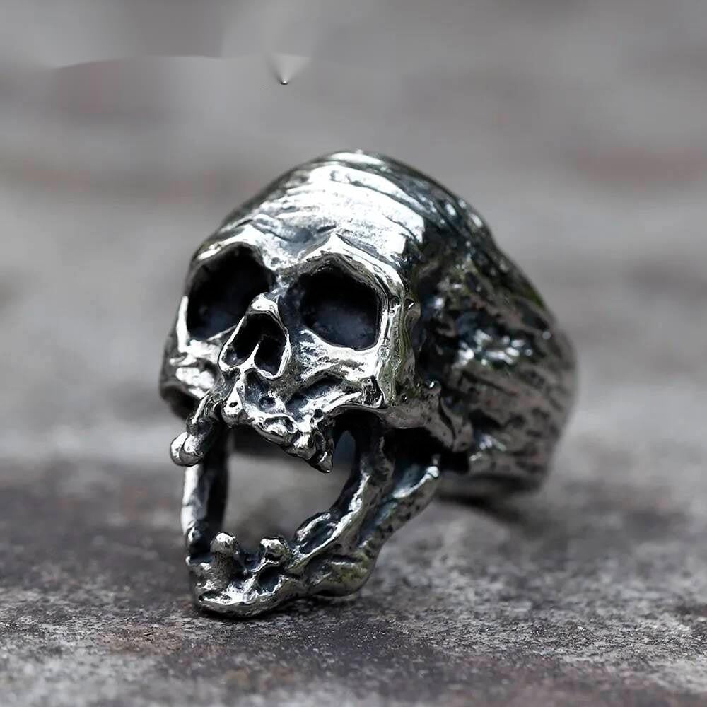Vintage Devil Skull Ring – 316L Stainless Steel Gothic Punk Biker Accessory