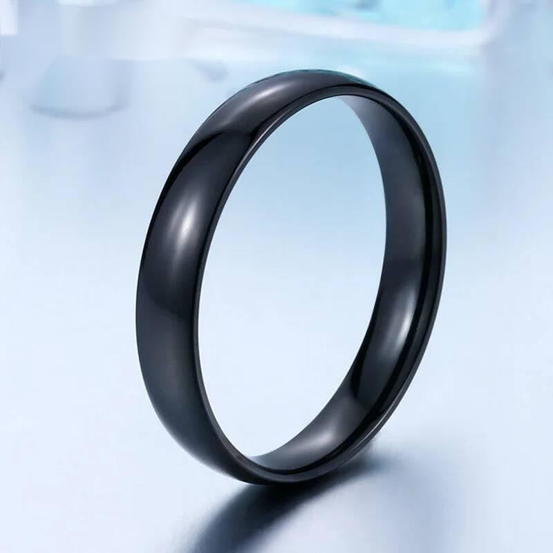 Four-Color Polished Ring - Stainless Steel Men's Fashion Jewelry in Pop Hues 8MM GOLD B
