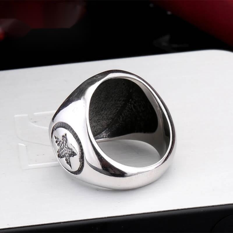 Pentagram Symbol Ring – 316L Stainless Steel Talisman Band