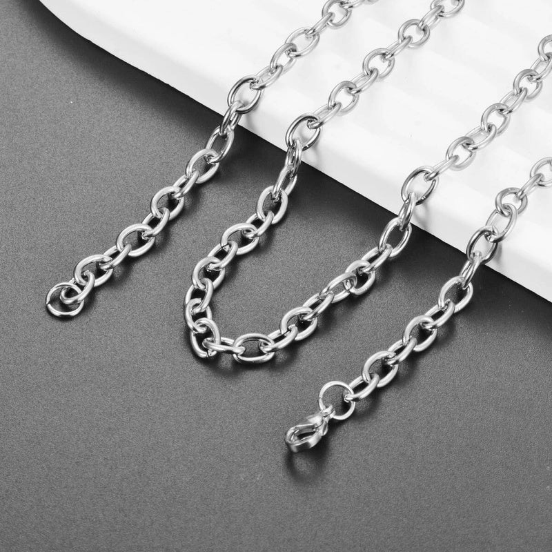 Wholesale 1Pc Width 1.5mm-6mm Stainless Steel Cross O Bulk Chain For Women Men DIY Jewelry Bracelet Necklace