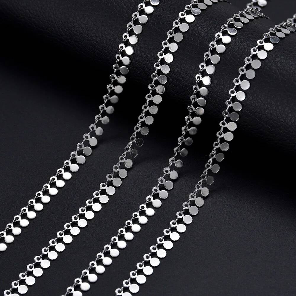 1 piece Stainless Steel Water Drop Handmade Link Chain for Men Women DIY Jewelry Making Bracelet Anklet Necklace