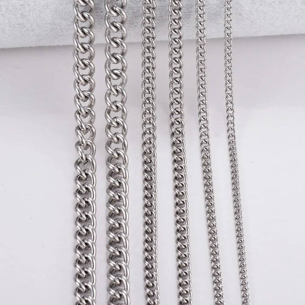 1Pc Stainless Steel Basic Link 1.5/2/3/4.5mm chain for DIY pendant necklace jewelry making