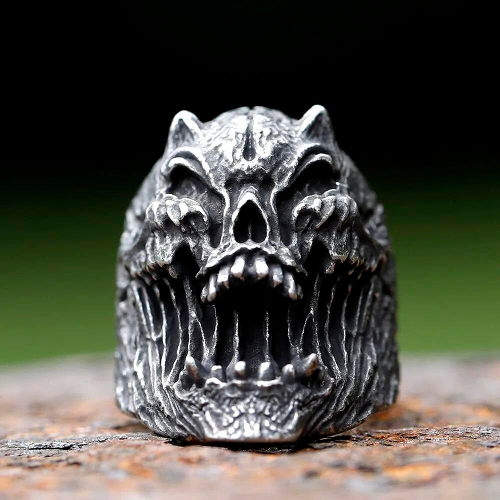 Retro Gothic Skull Ring - Stainless Steel Men's Biker Punk Jewelry Gift