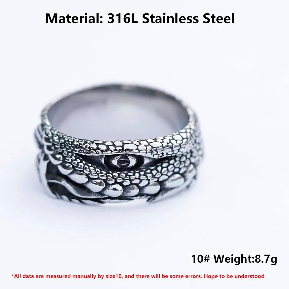 Crocodile Eyes Statement Ring – 316L Stainless Steel Unisex Animal Jewelry