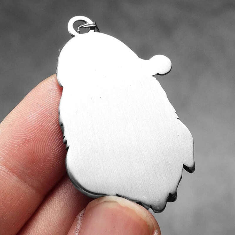 316L Stainless Steel Santa Claus Head Pendant Necklace