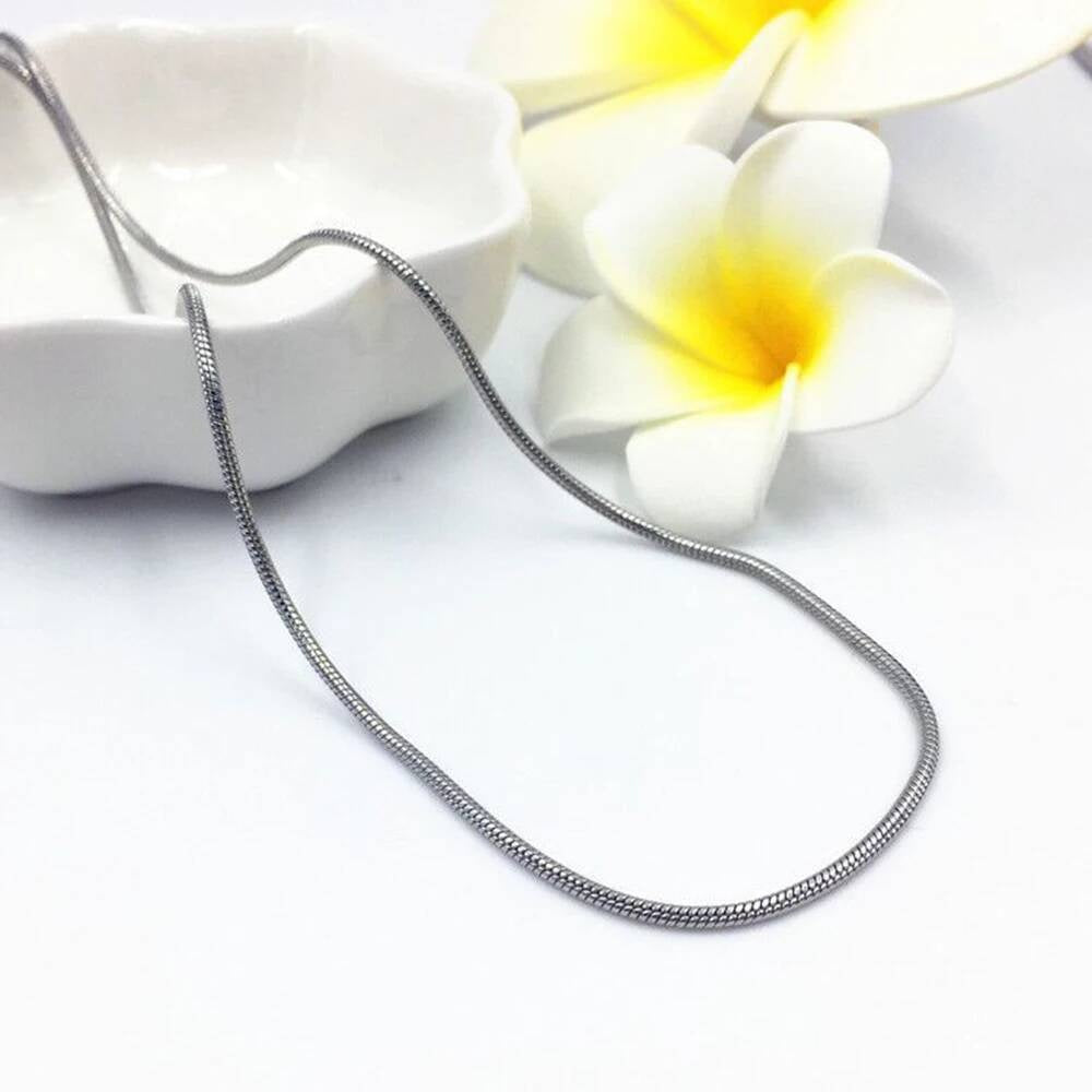 1 piece 1.5mm 60cm Stainless steel Round Snake Chain Pendant For Men Women Necklace Jewelry