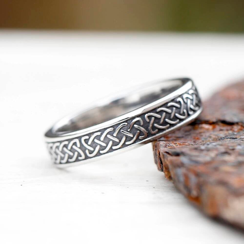 Nordic Lover’s Rune Ring – 316L Stainless Steel Viking Couples Band