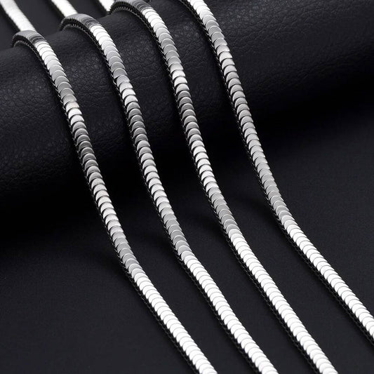 1 piece Width 4mm Fish Scales Chain Necklace for Men Women Stainless Steel Solid Chains Jewelry
