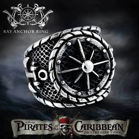 Viking Anchor Ring – 316L Stainless Steel Pirate & Mariner Symbol Band
