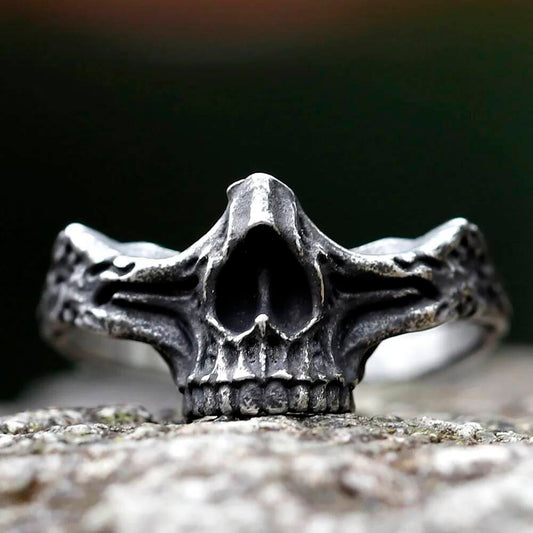 Vintage Gothic Skull Ring – 316L Stainless Steel Skeleton Statement Band
