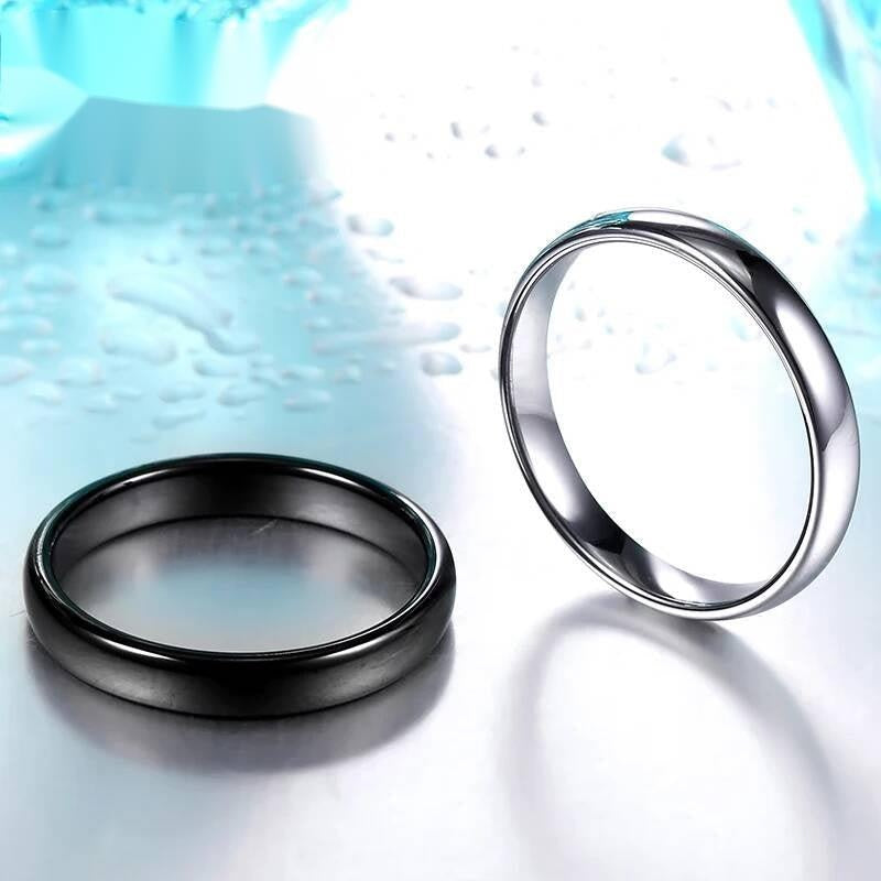 Four-Color Polished Ring - Stainless Steel Men's Fashion Jewelry in Pop Hues 8mm black A
