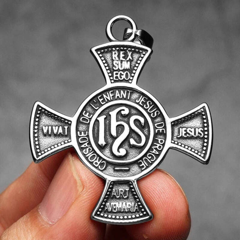 316L Stainless Steel Inscribed Cross Pendant Necklace – Faith & Protection