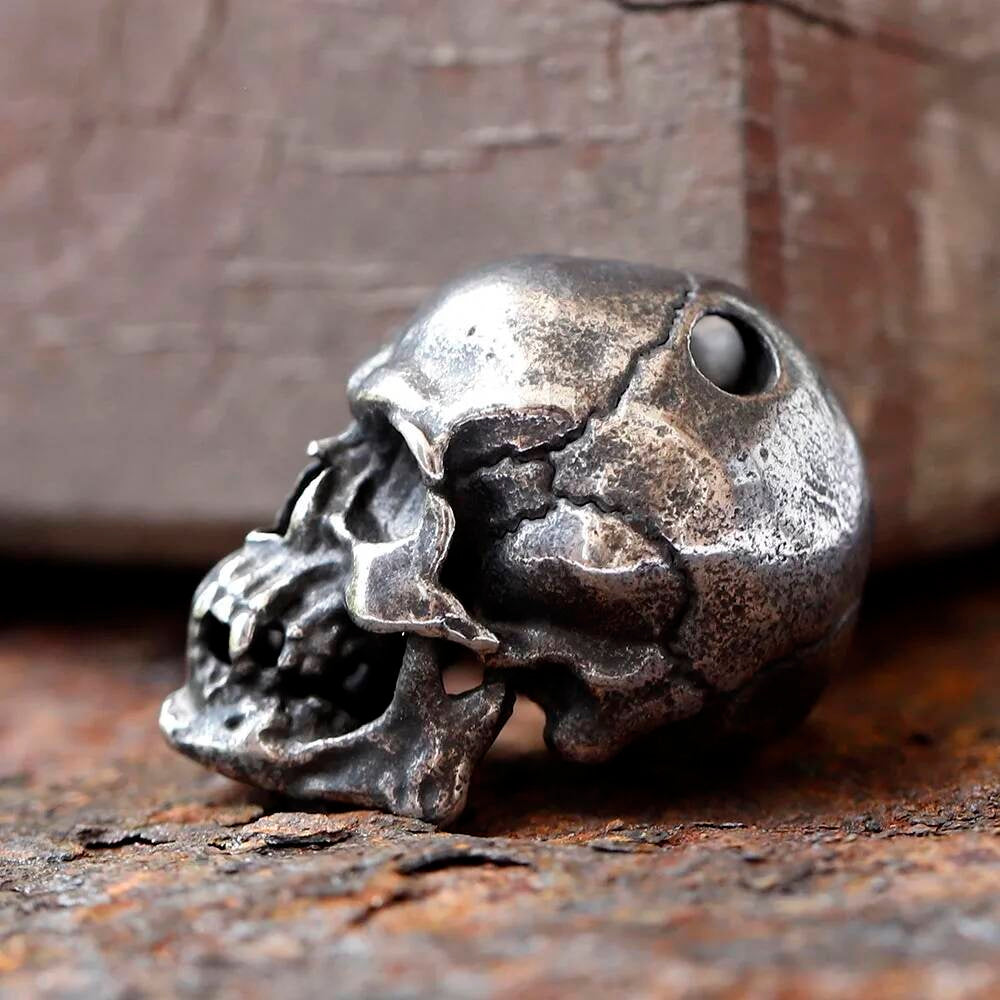 Unisex 316L Stainless Steel Skull Clavicle Pendant Necklace Gothic Hip Hop Jewelry