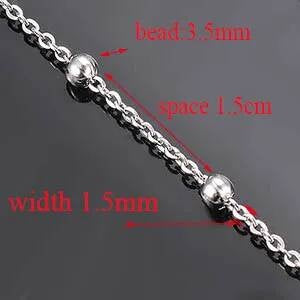 Wholesale 10pcs/lot Width 1.5mm 2mm Tiny beaded Stainless Steel Link Chain for Necklaces Bracelets Foot Jewelry size 5