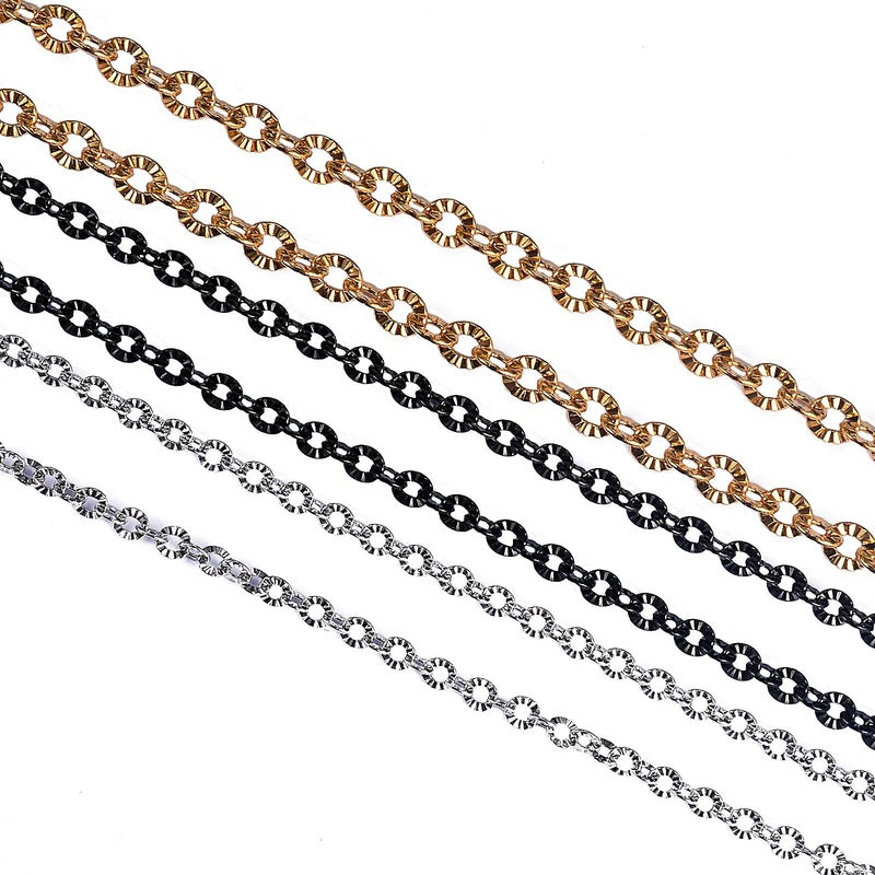 1Pc Women Men O Style 316L Stainless Steel Link Chain Necklace Jewelry Width 2/2.5/3/4mm
