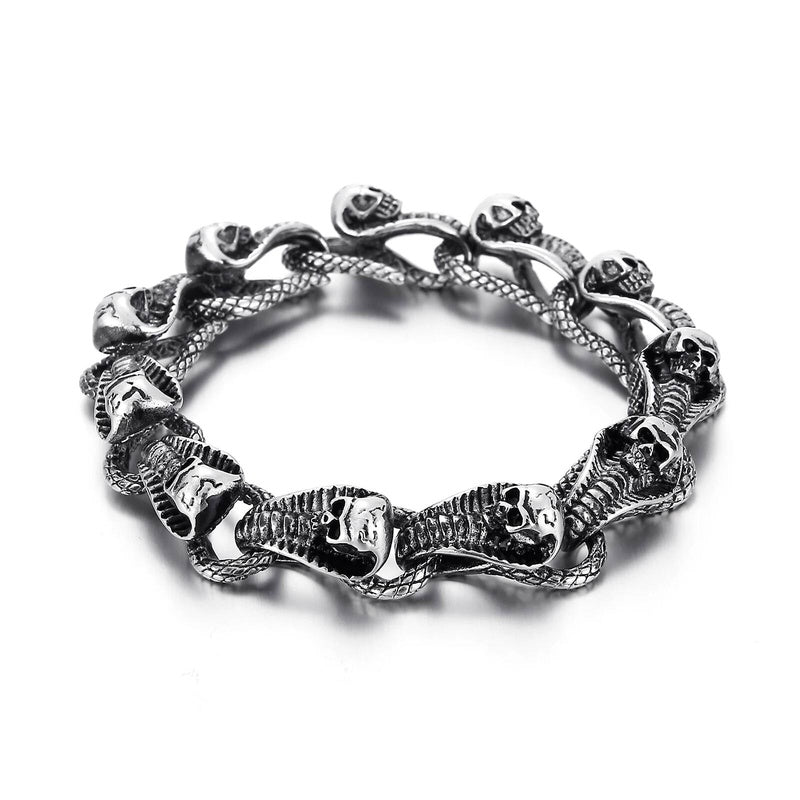 Stainless Steel 316L Vicious Cobra Snake Bracelet For Men