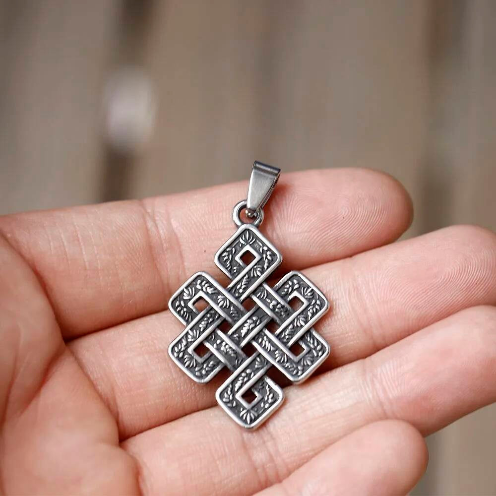 316L Stainless Steel Celtic Stag Skull Amulet Necklace Norse Pagan Jewelry