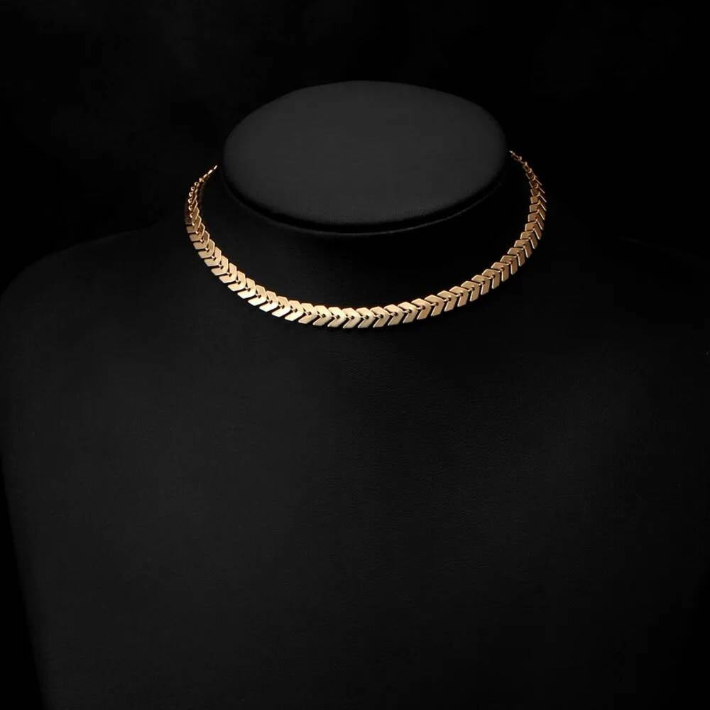 1Pc Not allergic Stainless Steel Leaves Chain Choker Necklace Bohemian Jewelry For Woman with 5cm extention chain