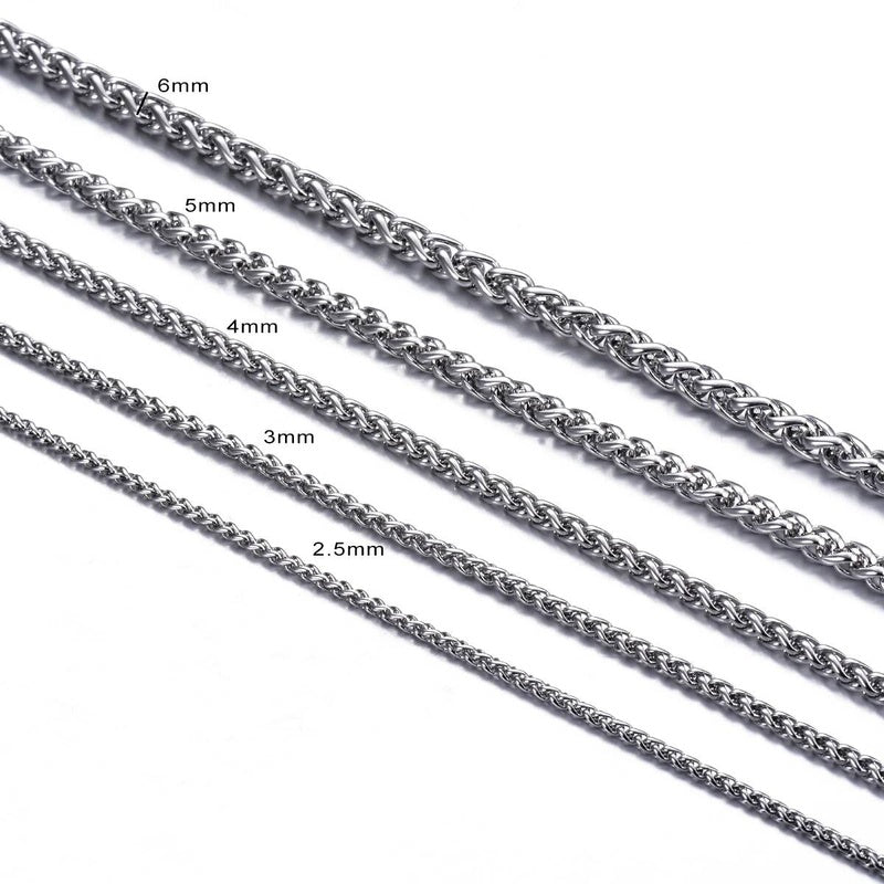 1 piece Width 2.5mm/3mm/4mm/5mm/6mm Keel Link For Men Women Stainless Steel Chain Necklace