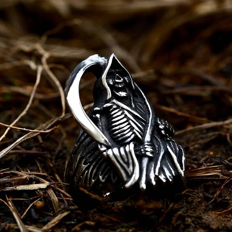 Hell Grim Reaper Skull Ring - Sons of Anarchy Style Stainless Steel Men's Jewelry