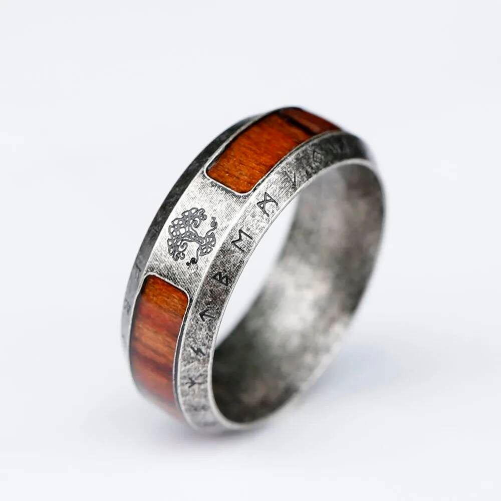 Viking Tree of Life Ring – 316L Stainless Steel Norse Amulet Band retro