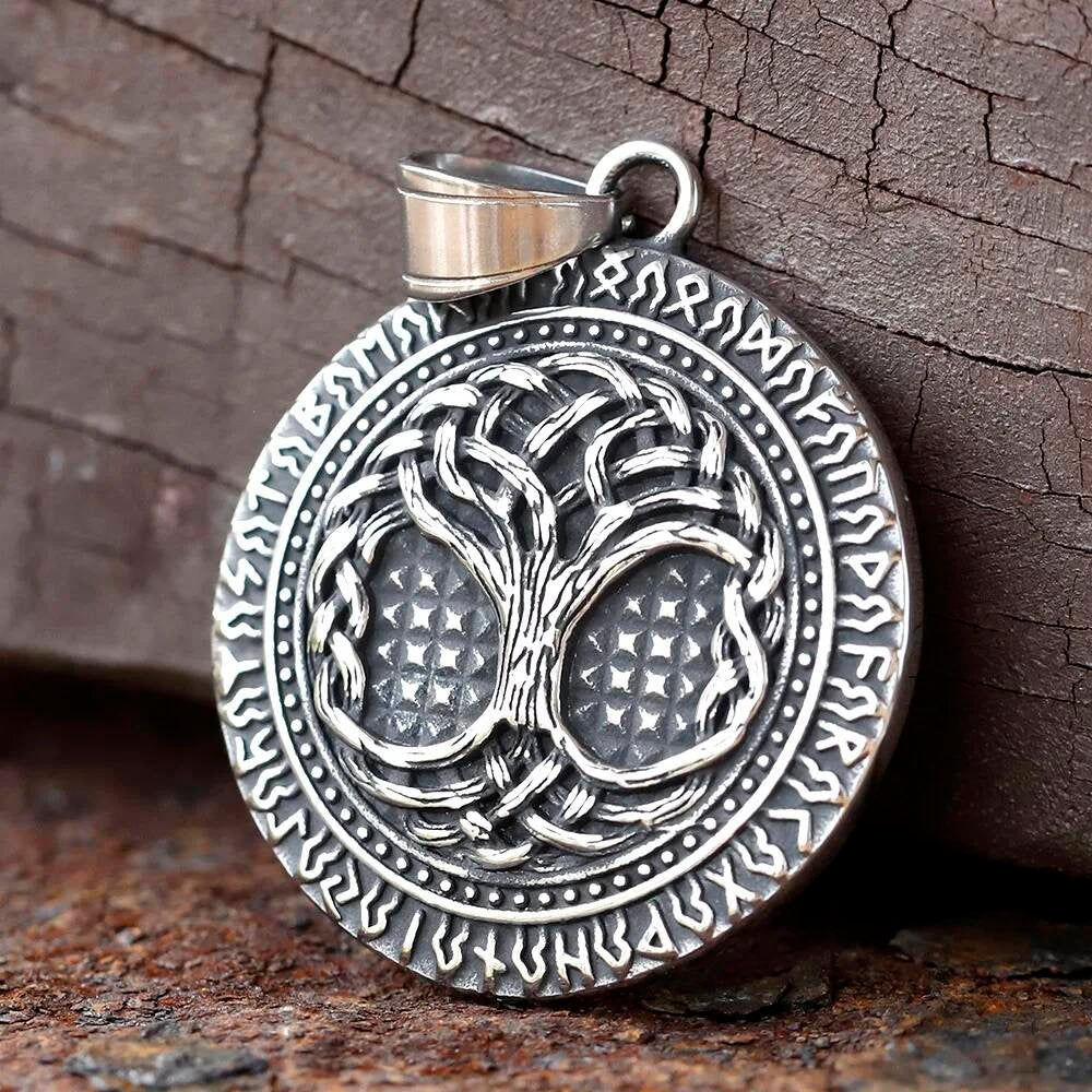 Celtic Tree of Life Pendant – Norse Viking Symbol Necklace in Stainless Steel