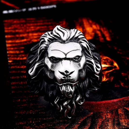 Lion Head Ring – Gothic Punk Stainless Steel Fierce Animal King Jewelry