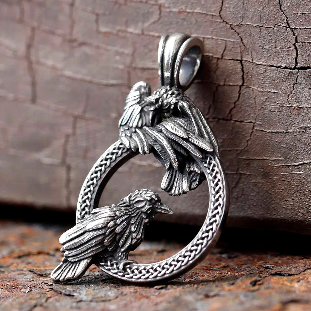 Bird Circle Pendant Necklace – Silver Nature Jewelry
