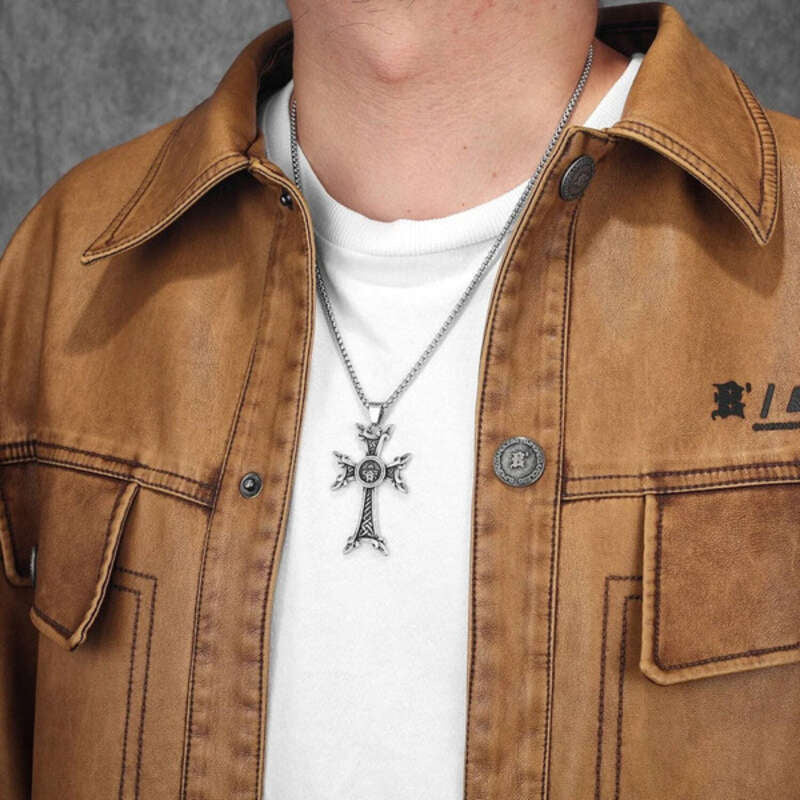 Vintage Silver Cross Pendant, Exquisite Religious Jewelry for Faithful Wearers