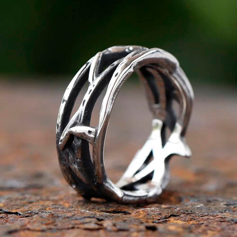 Thorn Ring Collection – Gothic Stainless Steel Punk Biker Jewelry (A/B/C)