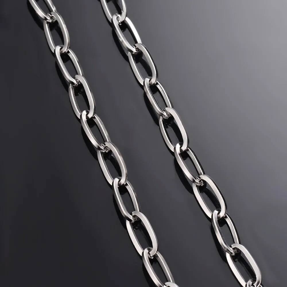 1Pc Width 6mm*12mm Stainless Steel Cable Oval Link Chain Necklace for DIY Jewelry Findings Making