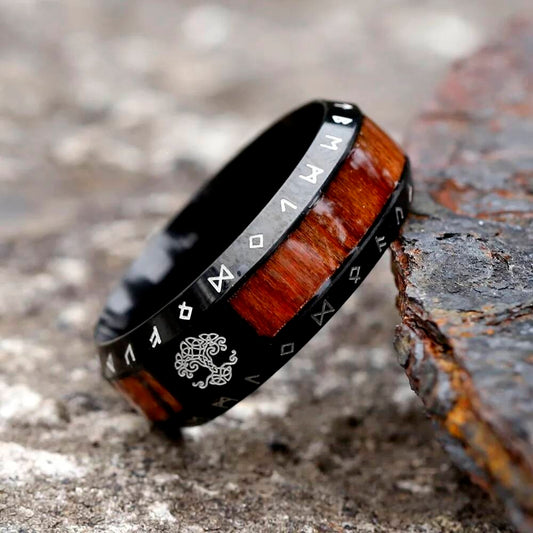 Viking Tree of Life Ring – 316L Stainless Steel Norse Amulet Band