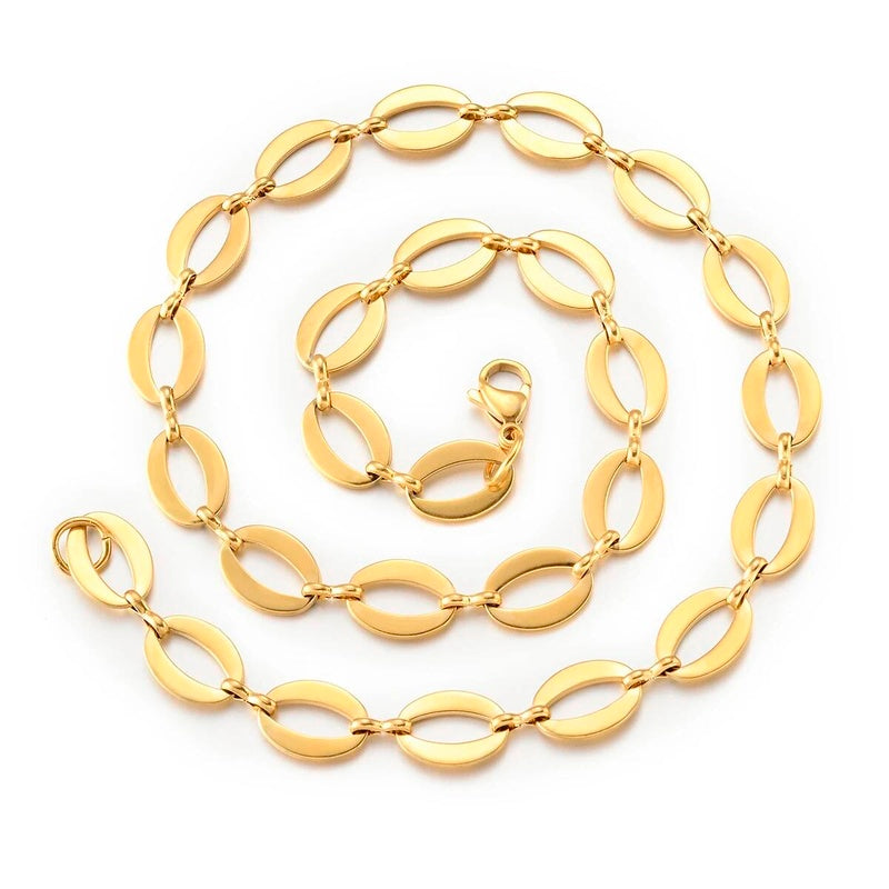 1 piece Stainless Steel Bracelet Necklace For Women Men Gift Huge Handmade Link Chain Jewelry Not allergic