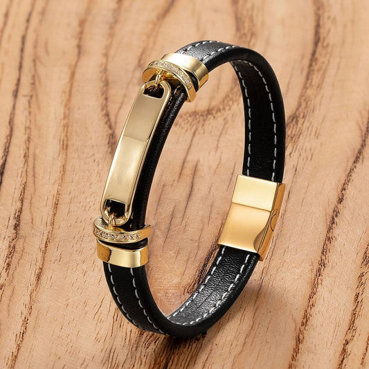 Black Braided Leather Bracelet with Green Jade Beads - Stylish Multi-Layer Magnetic Clasp Jewelry for Casual Wear and Gifts Gold